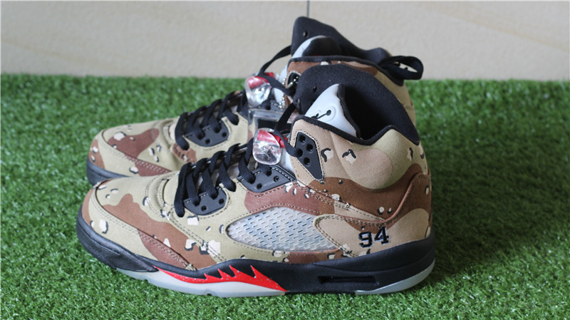 Authentic Supreme x Air Jordan 5 Camo Desert Storm